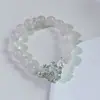 Pulseira de Cristal Rosa Natural para Mulheres, Contas Giratórias, Flocos de Neve Giratórios, Pulseira de Cristal Rosa de Alta Qualidade, Pulseira de Design Exclusivo