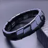 Pulseira de Terahertz Pulseira Magnética para Mão Pulseira de Pedra de Fel Negra Pulseira de Pedra de Energia Atacado Colar de Aço Titânio de Terahertz