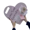 Caixa de Presente com Flores, Bolsa de Mão Floral em Formato de Coração, Bolsa com Buquê de Rosa Única, Cartão Floral de Mão com Espelho