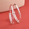 Pulsera de Bebé de Plata Pura 9999 "Seguro y Sonoro" Nudo de Bambú, Nueva Pulsera Infantil Estilo Chino Nudo de Bambú Cepillado, Regalo para el Primer Cumpleaños del Bebé