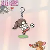 Chaveiro de personagem Q-version Dilireba Equipe Kung Fu Feminina Pingente de acrílico Decoração de mochila com garfo vertical