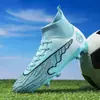 Zapatos de fútbol transfronterizos para hombres y mujeres, de caña alta con tacos largos AG, tacos TF, zapatos de entrenamiento para competición de fútbol en campus estudiantil, malla antideslizante