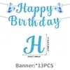 Tela de fondo de forma irregular para fiesta de cumpleaños de mariposa azul, serpentinas con purpurina, decoraciones colgantes en espiral, globos, adornos para pasteles y decoraciones