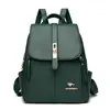 Mochila feminina transfronteiriça 2026 nova versão coreana simples e estilosa mochila feminina para o dia a dia versátil de grande capacidade bolsa casual