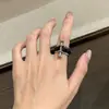Anillo de Calcedonia Desmontable de Tres Capas con Diseño de Nicho, Anillo de Hueso de Perro Moderno y Único en Nuevo Estilo Chino