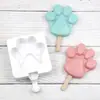 Molde para helado casero de dibujos animados de un solo agujero con forma de garra de gato, molde de silicona para paletas de hielo sin palito