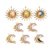 Colar, Brincos, Pulseira Acessórios Populares Transfronteiriços em Aço Inoxidável com Pingente de Sol e Lua que Pinga Óleo Design Retrô Francês