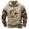 Ropa de otoño e invierno para hombre de importación, sudadera con capucha casual de primavera para hombre con forro de polar, ropa deportiva casual retro con estampado 3D