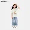 Camiseta de Manga Corta para Niña Verano 2026 Nueva Ropa Infantil Niñas Talla Mediana y Grande Niños Holgada Elegante Casual Ropa de Verano para Niños Top