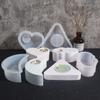 Gesso Cimento DIY Geometria Lua Suporte de Vela Molde Coração Amor Nuvens Suporte de Vela Aromaterapia Espelho Silicone Molde
