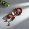 Colgante Original de Bolso de Cerámica Hecho a Mano de Yuan Xiaohong, Adorno de Borla Tejida con Cuerda de Jingdezhen, Accesorio de Bolso Artístico de Nicho