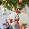 Adornos de Navidad Colgantes Animales Lindos Acrílico Decoraciones Planas Mini Árbol de Navidad Colgantes Dibujos Animados