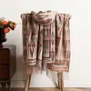 Bufanda Chal Grande Cálido Bohemia Étnica para Viajes Vacaciones Bufanda Decorativa Larga con Borlas