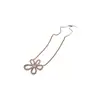 Juego de Joyería de Flor Hueca Aretes de Circonita con Aguja de Plata Cadena para Clavícula Moda Sencilla Joyería de Temperamento de Alta Gama al Por Mayor