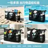 Bolsa de mano de viaje de malla negra personalizada con múltiples bolsillos, gran capacidad y almacenamiento dividido para la playa
