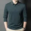 Camisa polo de manga larga para hombre, camiseta con cuello de solapa, nueva camisa básica de negocios para hombre primavera y otoño 2026, top casual para papá