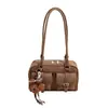 Bolso Vintage Mate Marrón Maillard para Mujer 2026 Nuevo Bolso de Hombro para el Trabajo Gran Capacidad Bolso Boston de Mano