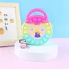 Bolsa de Silicona al por Mayor Bolso Cruzado para Niñas Almacenamiento Billetera para Monedas Alivio del Estrés Infantil Bolsa Tote de Hombro con Burbujas Bolsa de Almacenamiento Regalo