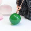 Colgante de Calcedonia Verde Hielo Natural Guan Yu Ágata Cuenta Redonda Joyería Fábrica Transmisión en Vivo Dropshipping S2040709