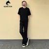 Calça Masculina de Outono Cor Sólida Alta Qualidade Caimento Retro Americano Versátil Emagrece Alonga as Pernas Calça Micro Flare Tendência