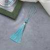 Pingente de Leque Redondo Estilo Antigo com Borla 8cm Pequena Borla Marcador de Página Borla Acessórios de Joias para Roupas DIY com Contas Borlas