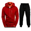 Suéter cardigã jacquard casual esportivo fitness masculino com capuz, conjunto da mesma cor