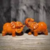 Adornos de Elefante de Madera Maciza Tallada Ébano, un Par de Elefantes para Sala de Estar, Regalos de Inauguración de Casa, Elefante de Calabaza
