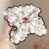 Lenço quadrado suave para prender o cabelo para mulheres, scrunchie oversized estilo coreano, acessório de cabelo estilo preguiçoso, corda de cabelo, faixa de cabelo, ornamento de cabelo