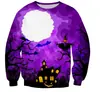 Suéter Divertido de Halloween con Elementos de Dibujos Animados para Hombres y Mujeres Transfronterizo, Suéter Festivo, Tops con Estampado 3D de Terror para Niños