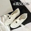 Zapatos Mary Jane Estilo Coreano Aumento Interno de Altura 5 cm Nuevos de Verano con Correa Cruzada Banda Elástica Estilo Deportivo Ballet Zapatos Planos para Mujer