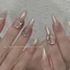 Glaciar Blanco Caramelo Roca Diamante accesorios para uñas fondo puntiagudo diamante de forma especial fondo transparente ángulo recto largo amor desnudo accesorios para uñas de diamante al por mayor