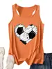 Amazon eBay sitio independiente casual cómodo moda mujer nuevo corazón de fútbol forma de corazón top sin mangas cruzado comercio exterior transfronterizo
