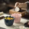 Juego de Té Cerámico Hecho a Mano, Lavabo para Tazas, Accesorios Grandes para Ceremonia del Té, Pétalos de Loto, Agua Incorporada, Plato de Frutas Retro, Plato de Frutas, Plato de Frutas Secas