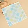 Gaze Dupla Xadrez Colorido 25*25 Babadores de Bebê Toalhas Quadradas Pequenas para Recém-Nascidos Lenços de Jardim de Infância Fabricante Atacado