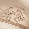 Pendientes de Flor Geométrica Irregular Transfronterizos Europeos y Americanos Estilo Metálico Exagerado de Nicho Pendientes de Lujo Ligero de Gama Alta para Mujeres