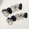 30 Piezas de Puntas Populares de Uñas Artísticas Domésticas, Colección Dulce y Linda de Nudo de Lazo Ojo de Gato Estilo Francés, Puntas de Uñas Portátiles al por Mayor