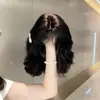 Peluca de Lana Estilo Coreano para Rizos de Huevo Otoño e Invierno para Mujer, Cobertura Completa de Cabeza con Flequillo, Textura Rejuvenecedora, Cabello Corto Esponjoso Natural Realista