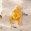 Accesorios Antiguos Vietnamitas de Oro de Arena Alta Retención de Color Cuentas Espaciadoras Colgante de Zirconio Incrustado de Durazno Cadena de Extensión para Pulsera y Collar Joyería DIY