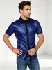 Camisa de Botones con Lentejuelas de Moda Transfronteriza, Comercio Exterior Transfronterizo Atuendo de Fiesta Disco de los 70 con Recubrimiento de Lámina Dorada