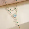 Collar multicapa de flor de resina estilo europeo y americano con gotas de aceite y diamantes, cadena de clavícula de dopamina personalizada, pulsera y collar de alta gama