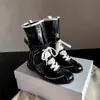 Botas de Moda con Aumento de Altura para Mujer 2026 Modelo Nuevo para Mujeres Bajitas, Botas de Boxeo de Caña Media, Botas de Entrenamiento Versátiles Estilo Retro con Suela Gruesa Alemanas