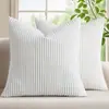 Funda de Almohada de Pana de Color Sólido Transfronteriza de Amazon Funda de Almohada Lumbar de Raya Recta Simple Funda de Cojín para Sofá Suministro Directo de Fábrica
