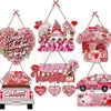 Decoración Popular para el Hogar Transfronteriza Letrero de Puerta Feliz Día de San Valentín Gnomo Letrero de Madera Letrero Redondo Letrero Decorativo Creativo Venta al por Mayor