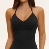 Camiseta sin mangas de fitness halter europea y americana sin costuras con espalda fruncida, camiseta de yoga de secado rápido, camiseta deportiva para correr fitness 4535