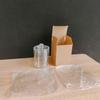 Caixa de armazenamento de algodão cosmético à prova de poeira de plástico, cristal, redonda, cotonete, caixa de armazenamento, empilhável, combinação, acabamento de mesa, caixa de armazenamento