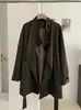 KEKEZOON Elegante Gabardina Holgada con Cinturón para Mujer 2026 Otoño Moda Vintage Moderna de Longitud Media 8750