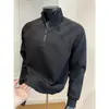 Moletom com zíper parcial e gola alta em blocos de cor masculino outono novo slim fit top curto outerwear pesado de alta qualidade