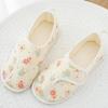 Nuevos Zapatos Florales de Verano para Confinamiento para Mujeres Embarazadas, Malla Transpirable Postparto Antideslizantes de Tacón Fino Zapatos de Piso con Suelas Gruesas