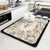 Tapete absorbente para encimera de cocina, tapete escurridor de vasos para mesa de bar, tapete para escurrir platos y tazones, tapete para barra, tapete para cafetera, tapete de aislamiento térmico sin lavado