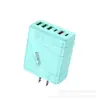 Carregador de Celular Estilo Mecha Europeu e Americano Transfronteiriço Multi-Porta 4 USB + 2C Cabeça de Carregamento Rápido 5V3A Cabeça de Carregamento Nitreto de Gálio
